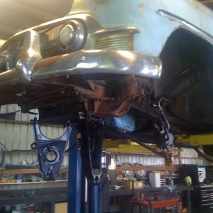 on the rack at CMX, redoing the suspension