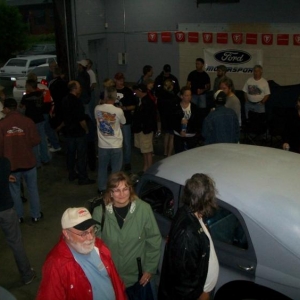 100 0450 Our shop filling up with friends at the Hartman Bash 09