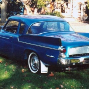 1959 studebaker silver hawk my Dad and I have. We have since painted it black and silver.