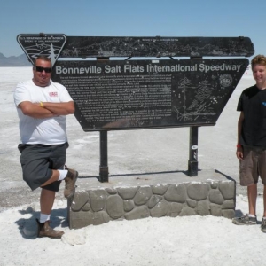 me and my dad at bonneville