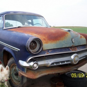 Hood from the donor car, a little rust in the very front, otherwise nice.