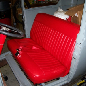 Dodge Caravan seat with fresh upholstery.