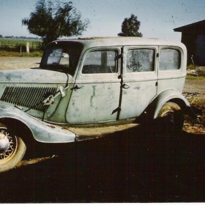 complete '33 sedan picked up for $75 ( 1975 $ )