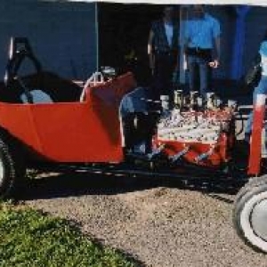 At the Road Agents Rockabilly Show.  '23 Altered Race Car.  Me & Isabelle...