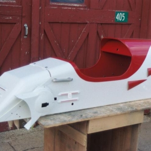 New body for 30s vintage Maytag Toy Racer from prints. Painted Coca Cola red and white as original. Louvers done on a Pullmax P5