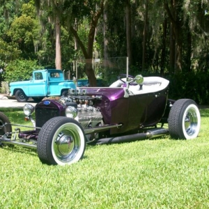 More Grabowski/Kookie 60's, less mean racer look.  Current owner has almost stock Flathead, dependable as hell-drives it everywhere, and just loves the heck out of the channeled Northest hotrod look.