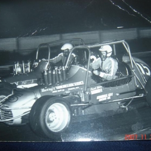 Frank Riddle inside Jimmy Riddle outside at the gate 72'