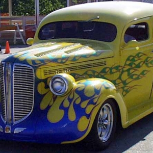 1938 Dodge 4 Door Sedan - chopped

I saw this car at the NSRA show in OKC, OK in 2002 and fell in love with the 37-38 Mopars ever since.

Pictures taken from www.carnut.com