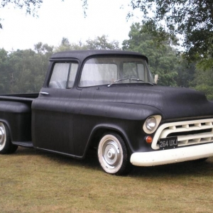 57 chevy truck before and after