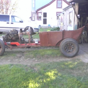 first time engine sitting on the mounts. just threw a phaeton side on it