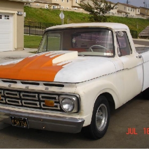 My '64 Ford F-100 w/ 351 Cleveland. 4 barrel, cam, gear drive. FUN daily driver