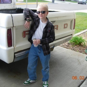 My son looking tough