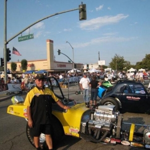 Joel Gruzen with the Mighty Mouse with the cackle motor (blown 350 chevy on 85% nitro). I crew on this car also when we race NE1 (7.60 index)