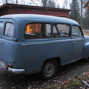 1962 Volvo 210 Duett. One owner until I bought it this fall.
A bit rusty but it has full documentation. 
Almost too good to be a parts car.