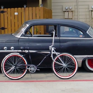 Almost stock Buick and Kustom Bike ( some years back now)