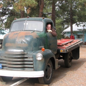 My youngest son loading it on the trailer.