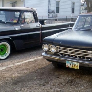 Dad's '65 Chevy and Sis' '62 Rambler