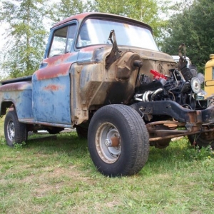 1955 Chev shortbed on 1974 Chev 1/2 ton chassis