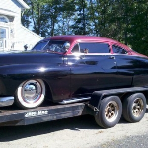 My chopped 50 Merc. Chevy 350, auto. (For now)