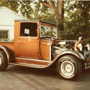 My first complete build in my late teens... found it in a barn with the Diamond tuft interior and top.  It was a show truck in the 60's but sat disassembled and rusting in a barn for many years before I bought it.