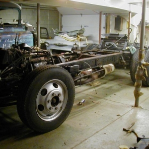 chassis with body stripped and ready for mock up