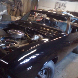 dad's chevelle i sanded down before and inbetween coats of paint