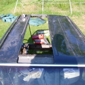 This is the strip cut out of the Laredos roof to make the coupe wider.