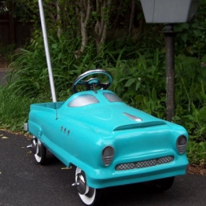 pedal2 Built this pedal car / stroller a few years back that my 3 grandsons have enjoyed.