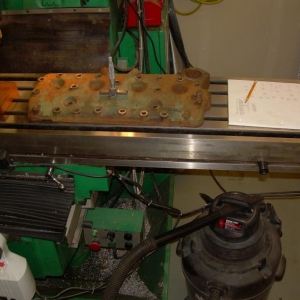 Flathead Honing Plate 8 - Capturing the Head Bolt Thickness Dimensions using a depth mike.