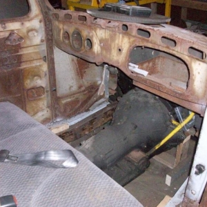 Interior view with trans in place.