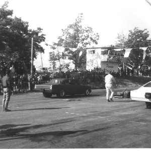 Jungle Jim rolled out a fresh Nova still in primer at Pocono Drag Lodge on an October 1967 Sunday for a match race with Al Graeber's Tickle Me Pink Charger. Photo by Jack Thomas