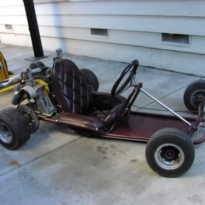 Twin McCulloch engined Rupp A Bone, I bought it from the original owner.  It had two Mac 91's, and would've been a handful.  I ended up selling it to a guy in Australia because I needed the bucks to build my Model A hot rod worse than I needed to kep the kart.