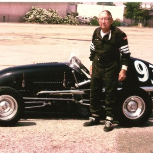 Dad, 81 yrs old. He had just done 15 laps WFO in his beloved Kurtis. 1998 at Orange Show Speedway, San Bernardino.