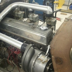 plumbing about done, blown chevy 261 straight six