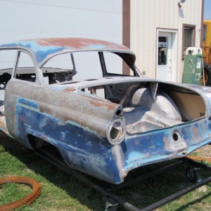 1955 Ford Customline body - stripping paint