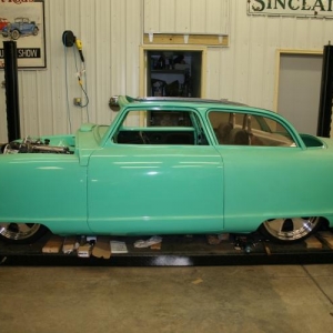 Nash with new wheels, standing view