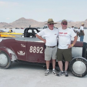 Dad and I with The Dark Side race car 2012 our rookie year with the team.