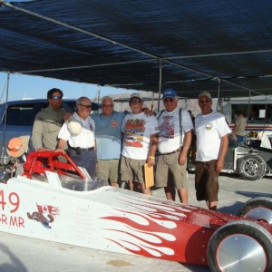 Speedweek 2011. Set the B/RMR record a 130.192. This shot is after getting the engine tech for legalality.