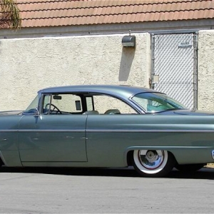 '56 Victoria rear view (sorta): '55 Customline side trim, '56 Merc wagon taillights, custom rear bumper notched over exhausts.