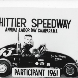 Dad sold our 1/4 midgets to Scotty in 1960. This is Billy "The Kid" Scott in my Kurtis in 1961. Not long after this Billy would be driving top fuelers!