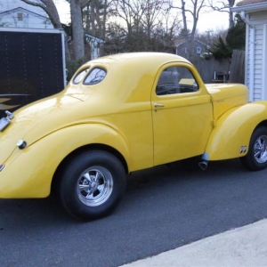 Updated pic of my steel Willys..Ex Gasser from Pa...Now 327 chevy powered,Blown Hemi in the near future!