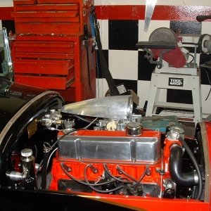 64 Chevy II with 327 pistons and rods. a hand made air cleaner