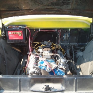 This is the nice little 283 that came with the truck. We have pulled it along with the TH350 trans that was installed (Hack job). Our plans are installing a 400 ci engine and 700R4 in it's place. It started and ran like a champ, but after removing the exhaust and finding acorns in the exhaust ports, we decided that maybe its shell-tered life (no pun intended) would need a more thorough examination.