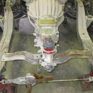 IMG 1339 trans crossmember moved back 1" to fit tremec