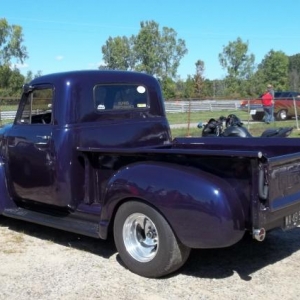 51 chevy truck in family over 15 years my brother in law traded for ex drag car to put back on street .