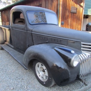 Chevy 44   Sept 2012 Phase one finished. Frame off, media blasted practically bolted on to a late nineties s-10 frame, 5.7 Vortec, Muncie 5 speed. easy build, 500 hrs. $5000.00 invested.