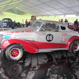 38 Chev coupe, 6-carb 327 and muncie.