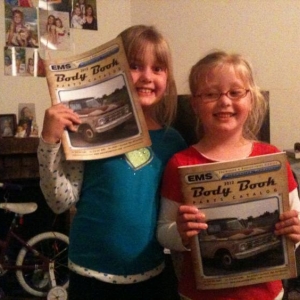 julia and caroline with the 2012 ems catalog