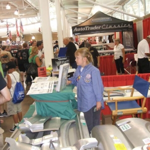 caroline at the 2012 goodguys show in des moines iowa,  selling parts