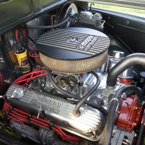 51 dodge 360 engine with mild cam and 600 cfm edelbrock carb